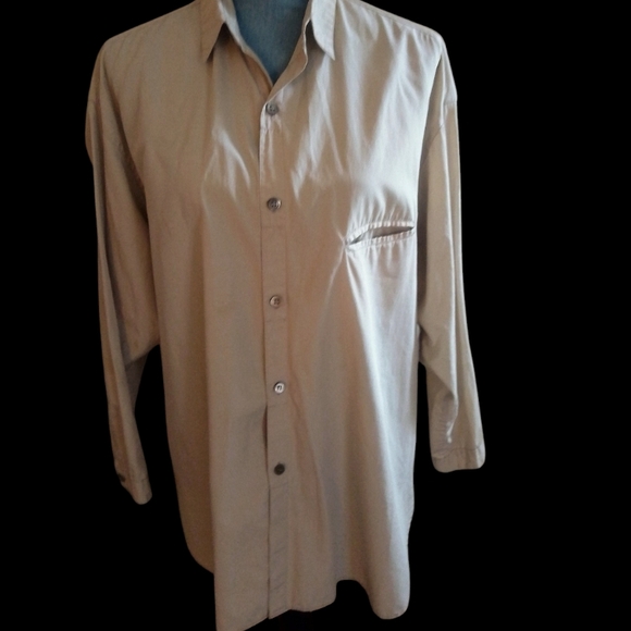 Esprit Vintage Beige Button-Up Shirt - Picture 1 of 2